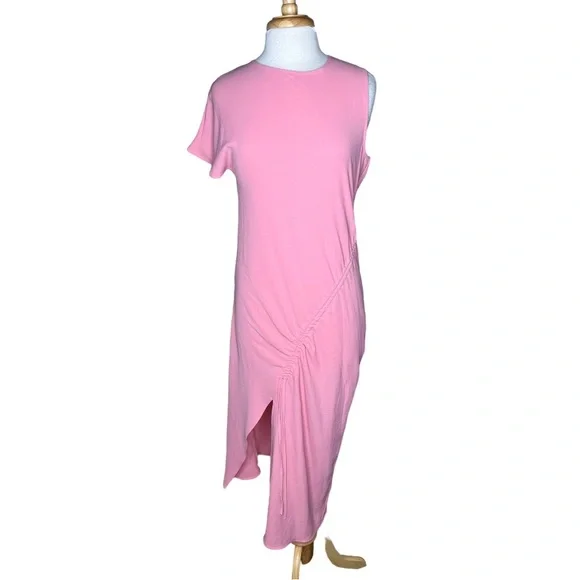 Zara ASYMMETRIC DRAPED Cinch Pink DRESS - Picture 3 of 7